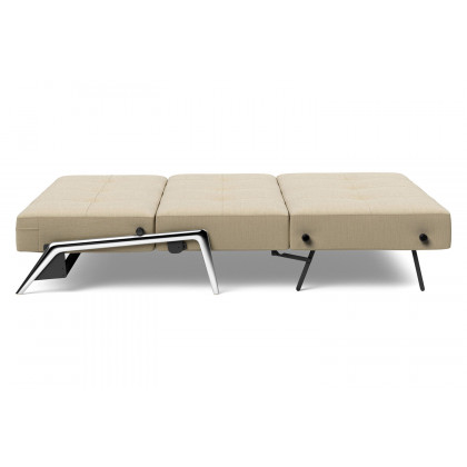 Innovation Living Cubed Queen Size Sofa Bed with Alu Legs - 571 Vivus Dusty Sand