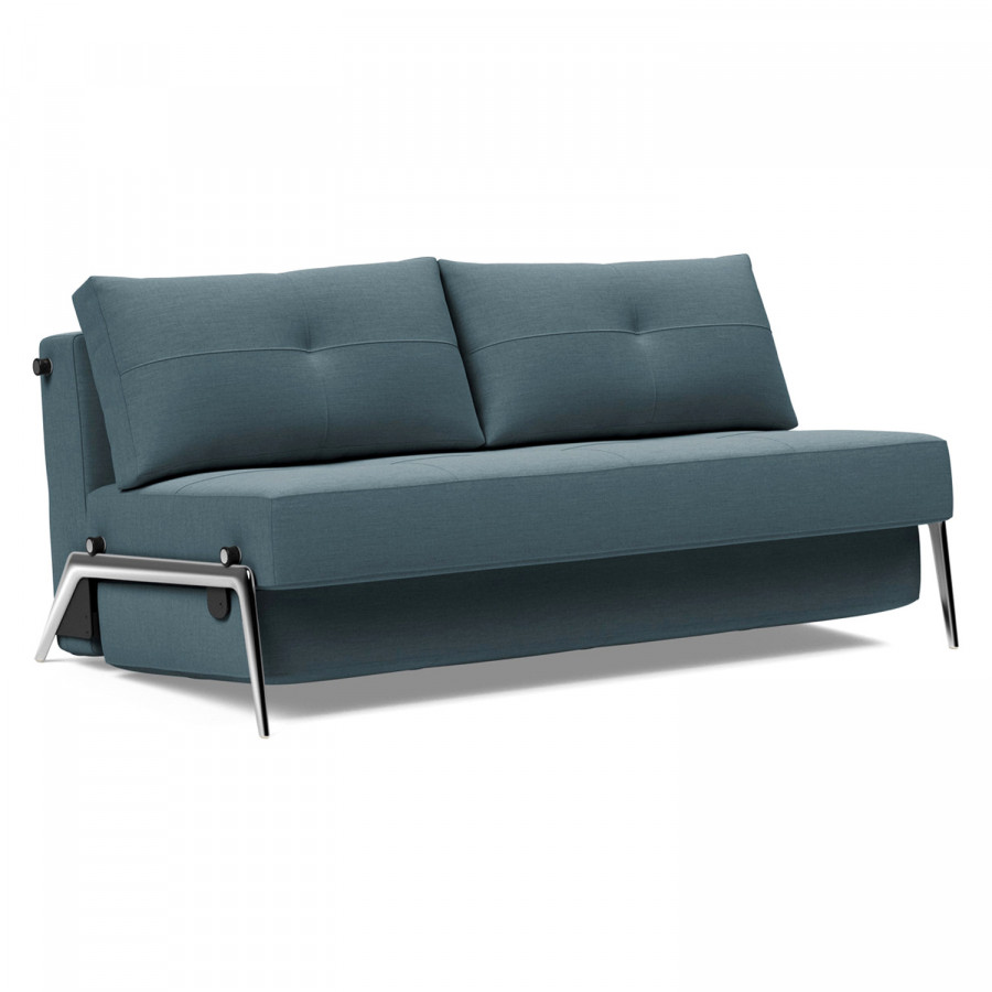Innovation Living Cubed Queen Size Sofa Bed with Alu Legs - 573 Vivus Dusty Blue