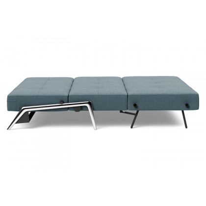 Innovation Living Cubed Queen Size Sofa Bed with Alu Legs - 573 Vivus Dusty Blue