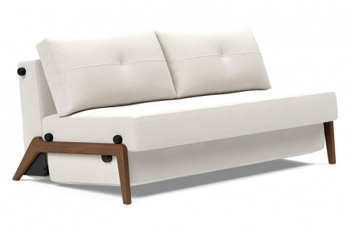 Innovation Living™ Cubed Queen Size Sofa Bed with Dark Wood Legs - 574 Vivus Dusty Off White