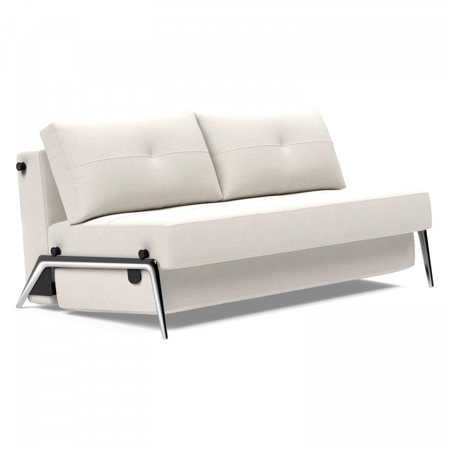 Innovation Living Cubed Queen Size Sofa Bed with Alu Legs - 574 Vivus Dusty Off White
