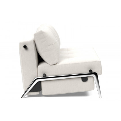 Innovation Living Cubed Queen Size Sofa Bed with Alu Legs - 574 Vivus Dusty Off White