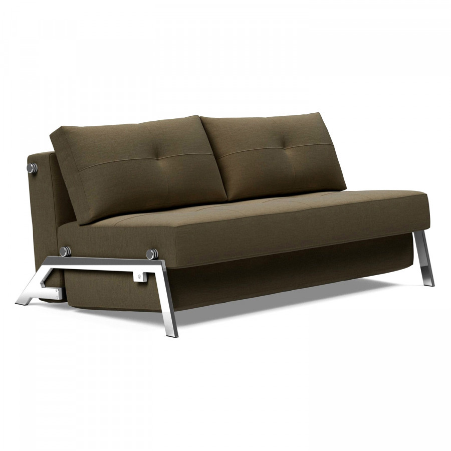 Innovation Living Cubed Queen Size Sofa Bed with Chrome Legs - 575 Vivus Dusty Olive