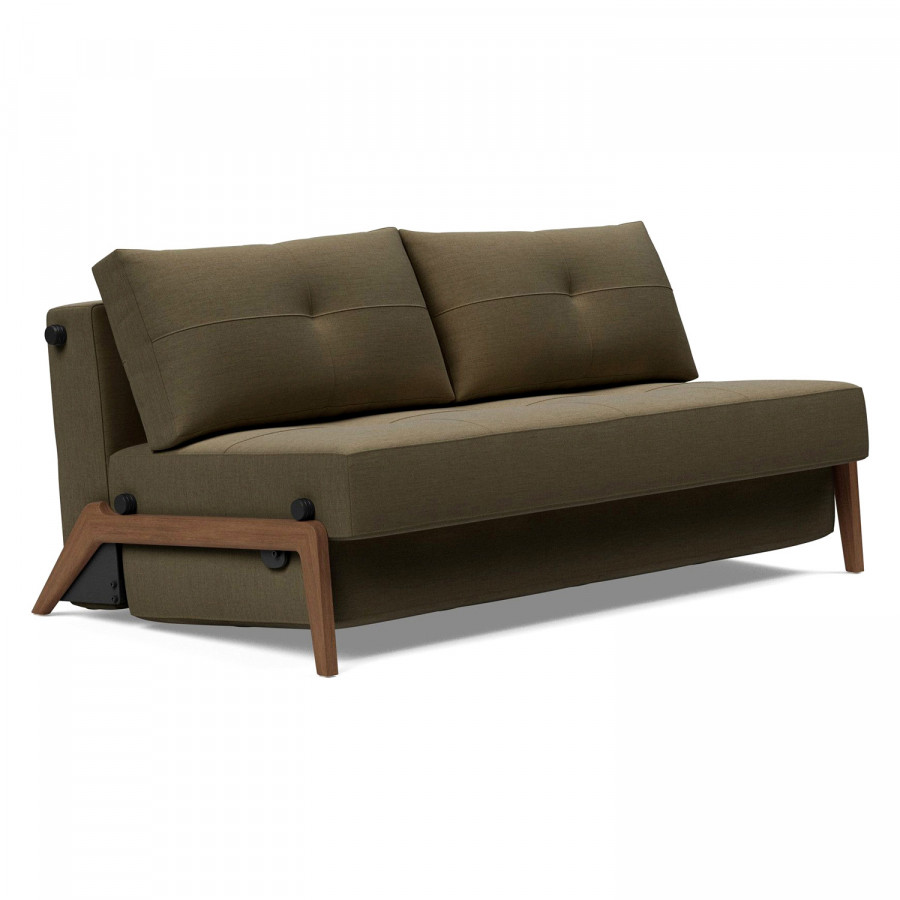 Innovation Living Cubed Queen Size Sofa Bed with Dark Wood Legs - 575 Vivus Dusty Olive