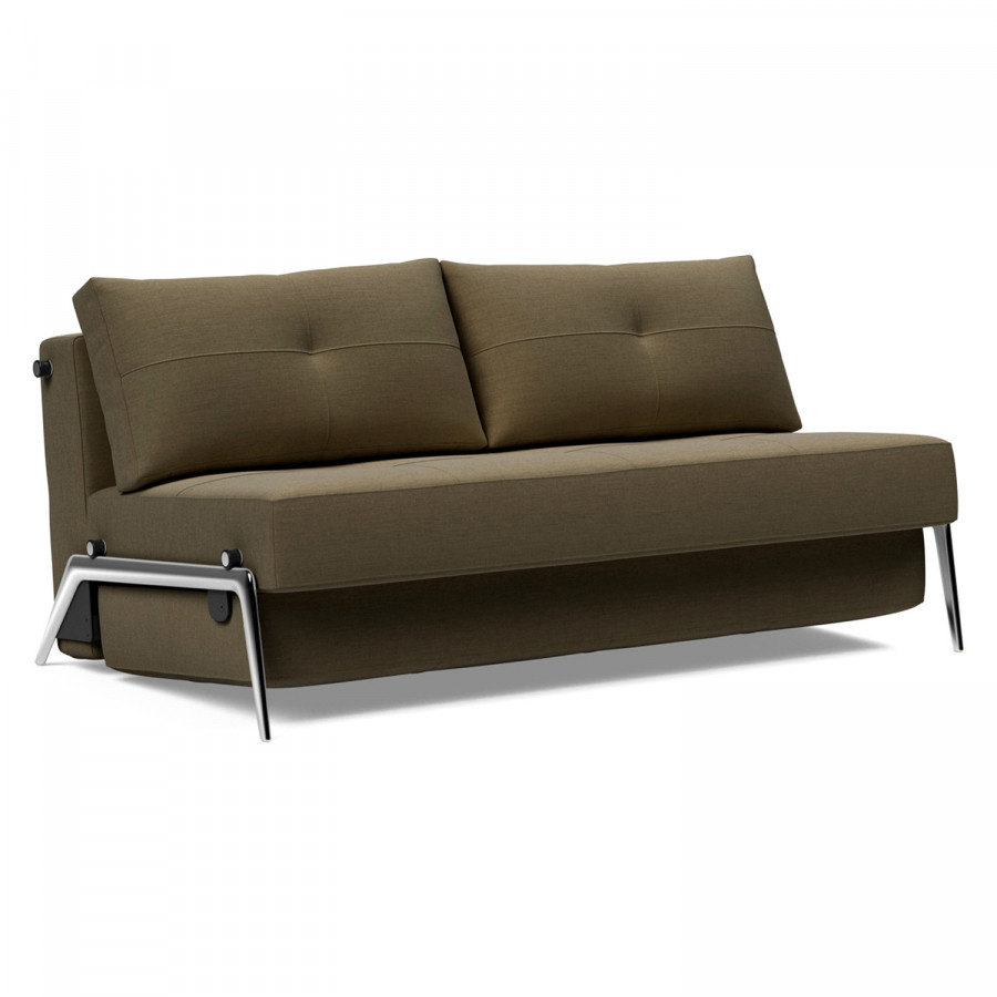 Innovation Living Cubed Queen Size Sofa Bed with Alu Legs - 575 Vivus Dusty Olive