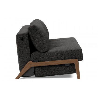 Innovation Living Cubed Queen Size Sofa Bed with Dark Wood Legs - 577 Kenya Dark Gray