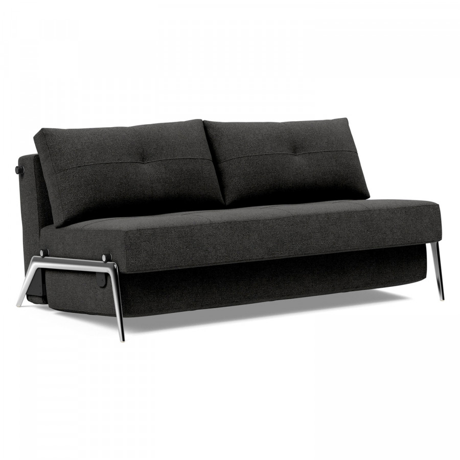 Innovation Living Cubed Queen Size Sofa Bed with Alu Legs - 577 Kenya Dark Gray