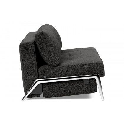 Innovation Living Cubed Queen Size Sofa Bed with Alu Legs - 577 Kenya Dark Gray