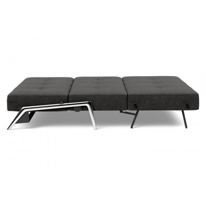 Innovation Living Cubed Queen Size Sofa Bed with Alu Legs - 577 Kenya Dark Gray