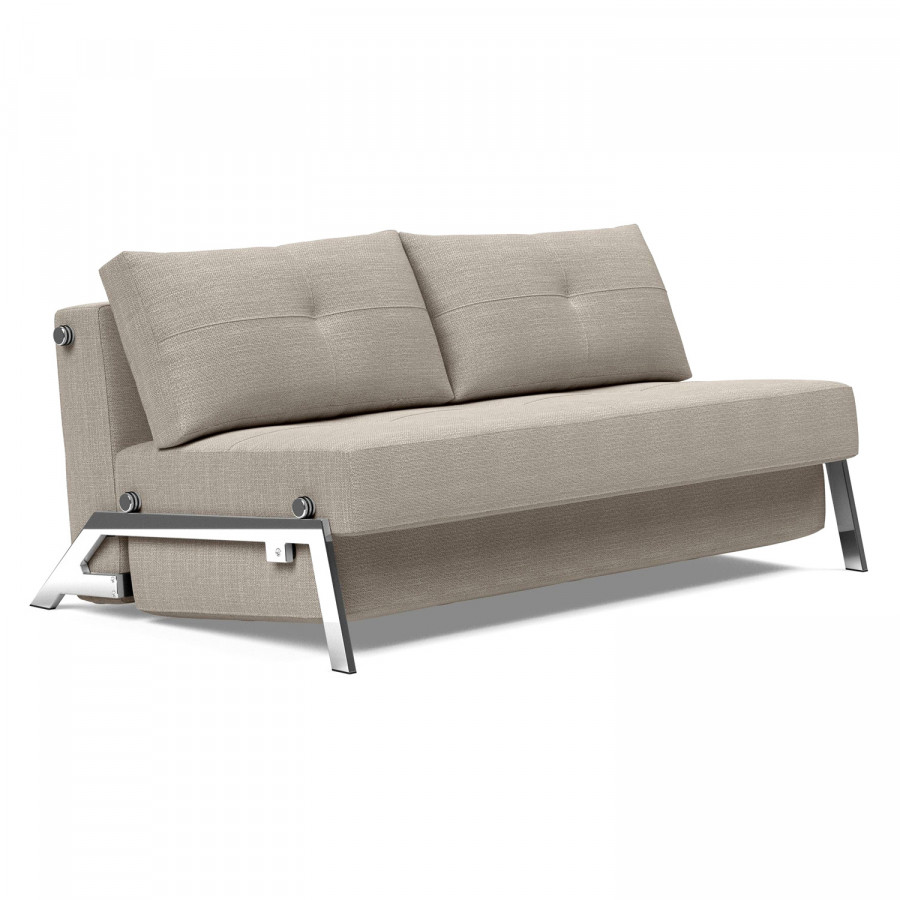 Innovation Living Cubed Queen Size Sofa Bed with Chrome Legs - 579 Kenya Gravel