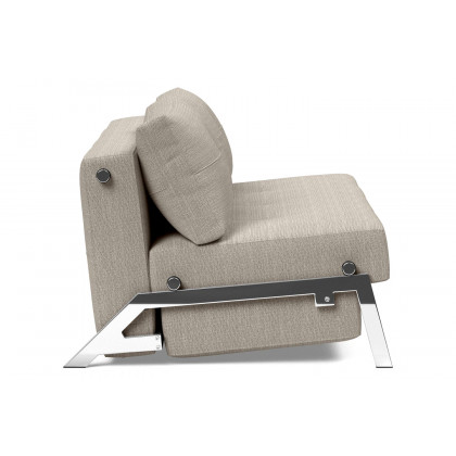 Innovation Living Cubed Queen Size Sofa Bed with Chrome Legs - 579 Kenya Gravel
