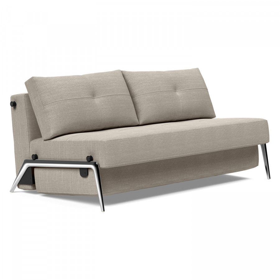 Innovation Living Cubed Queen Size Sofa Bed with Alu Legs - 579 Kenya Gravel