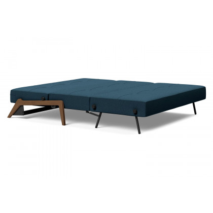 Innovation Living Cubed Queen Size Sofa Bed with Dark Wood Legs - 580 Argus Navy Blue