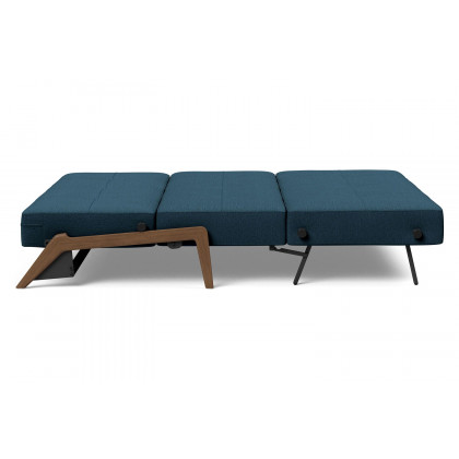 Innovation Living Cubed Queen Size Sofa Bed with Dark Wood Legs - 580 Argus Navy Blue