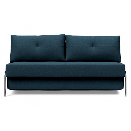 Innovation Living Cubed Queen Size Sofa Bed with Alu Legs - 580 Argus Navy Blue