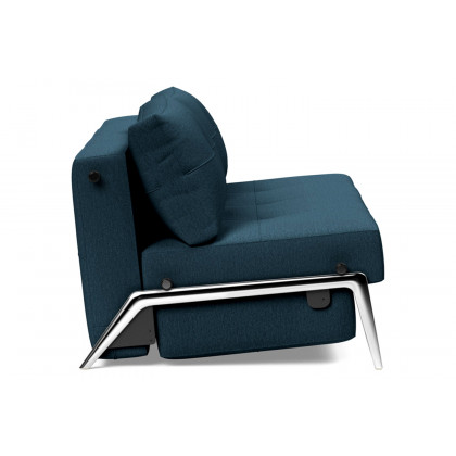 Innovation Living Cubed Queen Size Sofa Bed with Alu Legs - 580 Argus Navy Blue