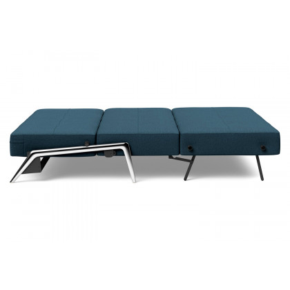 Innovation Living Cubed Queen Size Sofa Bed with Alu Legs - 580 Argus Navy Blue