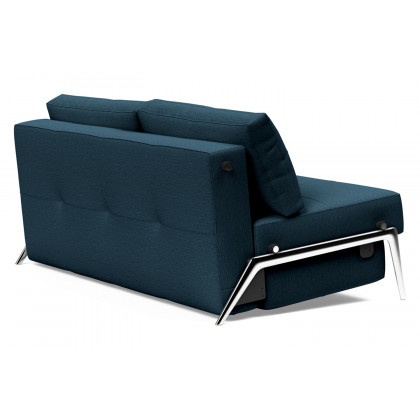 Innovation Living Cubed Queen Size Sofa Bed with Alu Legs - 580 Argus Navy Blue