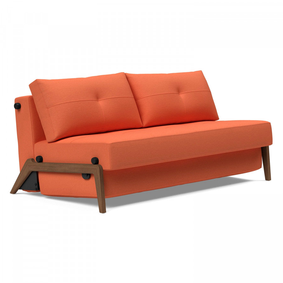 Innovation Living Cubed Queen Size Sofa Bed with Dark Wood Legs - 581 Argus Rust