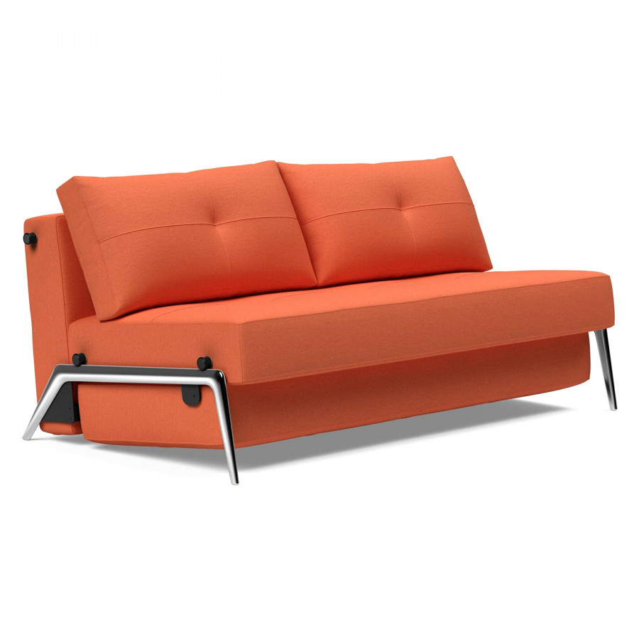 Innovation Living Cubed Queen Size Sofa Bed with Alu Legs - 581 Argus Rust