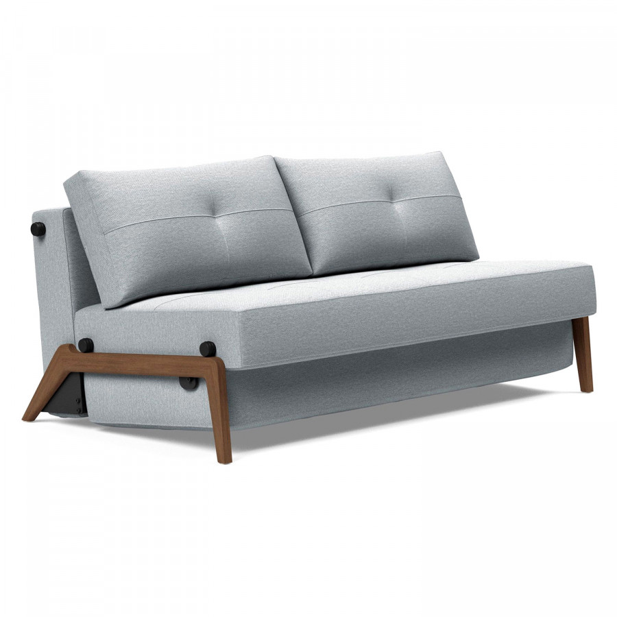 Innovation Living Cubed Queen Size Sofa Bed with Dark Wood Legs - 583 Argus Gray