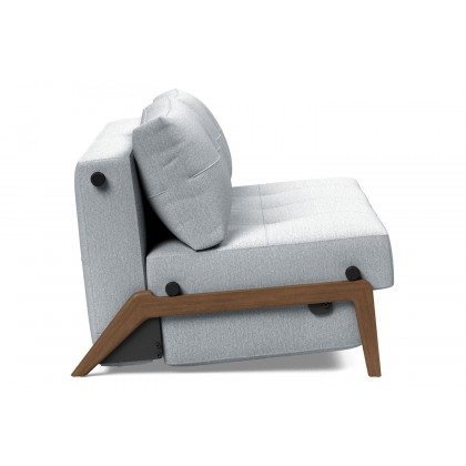Innovation Living Cubed Queen Size Sofa Bed with Dark Wood Legs - 583 Argus Gray