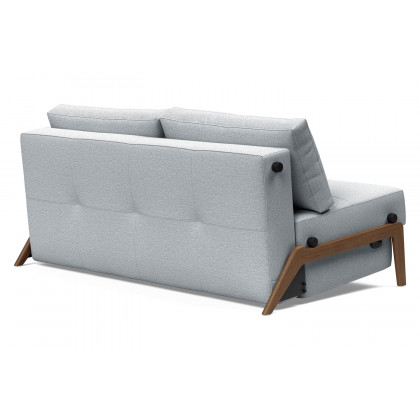 Innovation Living Cubed Queen Size Sofa Bed with Dark Wood Legs - 583 Argus Gray