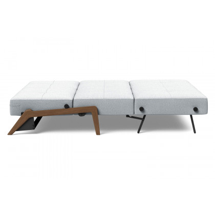 Innovation Living Cubed Queen Size Sofa Bed with Dark Wood Legs - 583 Argus Gray