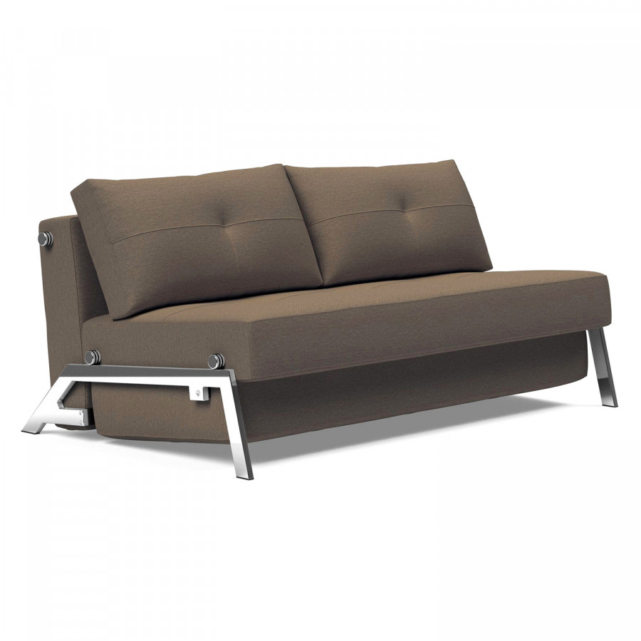 Innovation Living Cubed Queen Size Sofa Bed with Chrome Legs - 585 Argus Brown