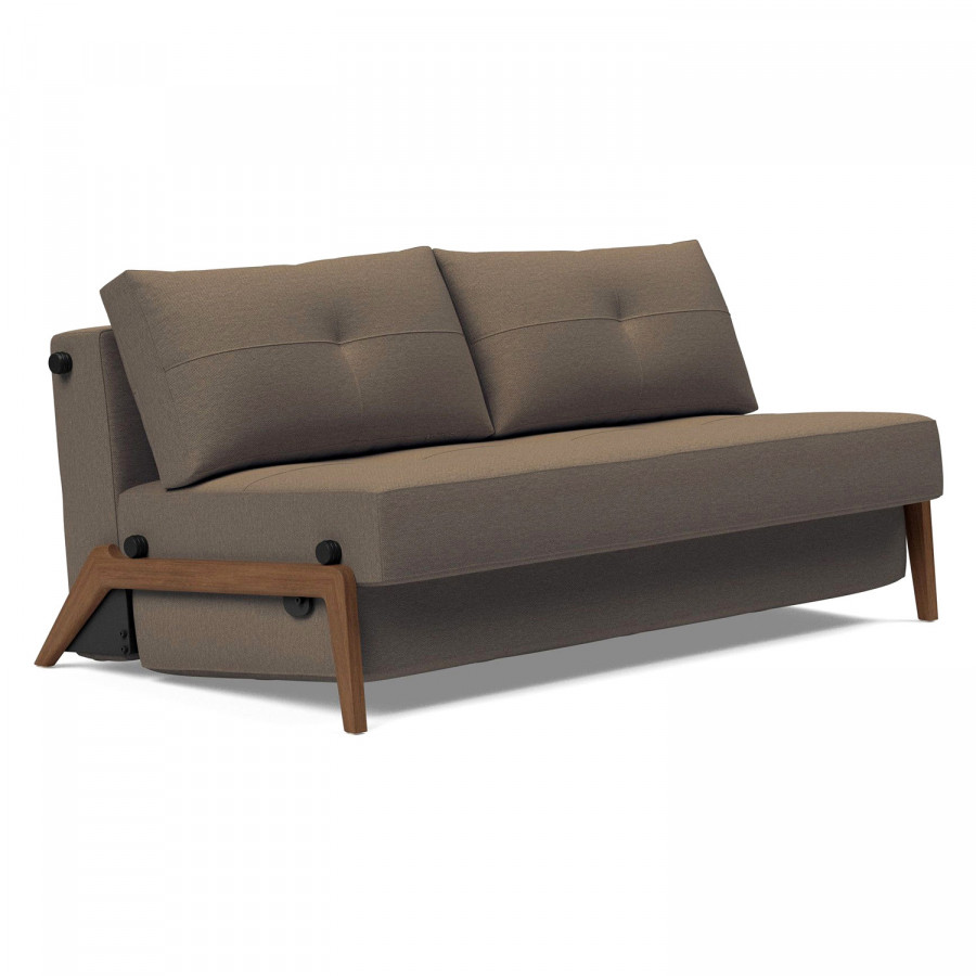 Innovation Living Cubed Queen Size Sofa Bed with Dark Wood Legs - 585 Argus Brown
