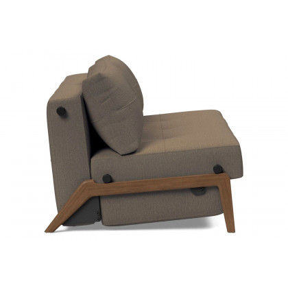 Innovation Living Cubed Queen Size Sofa Bed with Dark Wood Legs - 585 Argus Brown