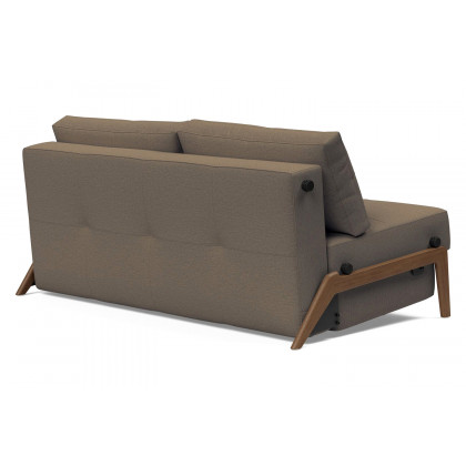 Innovation Living Cubed Queen Size Sofa Bed with Dark Wood Legs - 585 Argus Brown