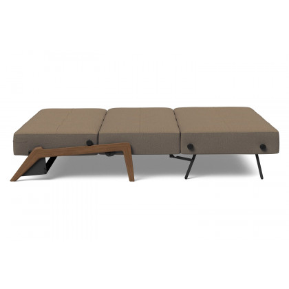 Innovation Living Cubed Queen Size Sofa Bed with Dark Wood Legs - 585 Argus Brown