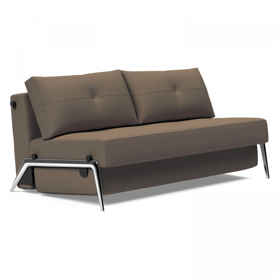 Innovation Living Cubed Queen Size Sofa Bed with Alu Legs - 585 Argus Brown
