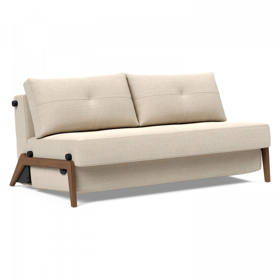 Innovation Living Cubed Queen Size Sofa Bed with Dark Wood Legs - 586 Phobos Latte
