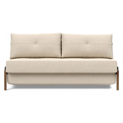 Innovation Living Cubed Queen Size Sofa Bed with Dark Wood Legs - 586 Phobos Latte
