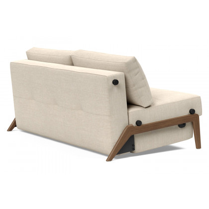 Innovation Living Cubed Queen Size Sofa Bed with Dark Wood Legs - 586 Phobos Latte