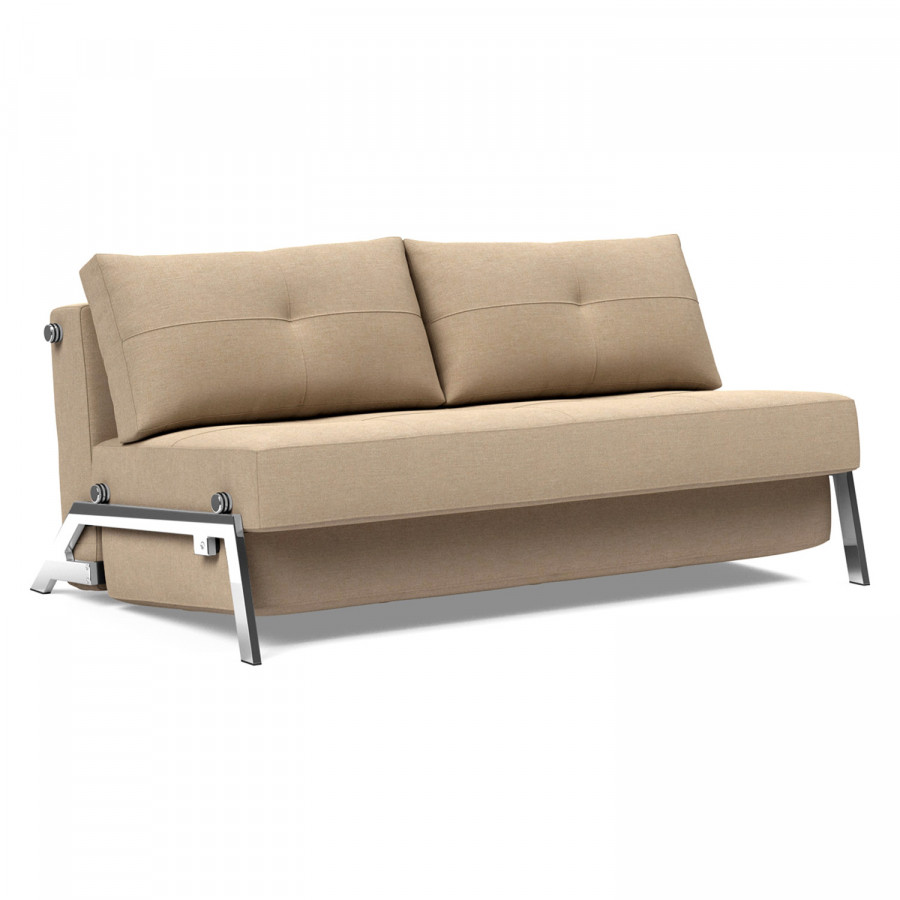 Innovation Living Cubed Queen Size Sofa Bed with Chrome Legs - 587 Phobos Mocha
