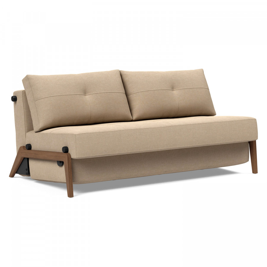 Innovation Living Cubed Queen Size Sofa Bed with Dark Wood Legs - 587 Phobos Mocha