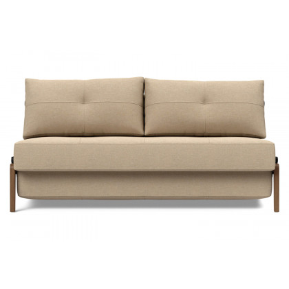 Innovation Living Cubed Queen Size Sofa Bed with Dark Wood Legs - 587 Phobos Mocha