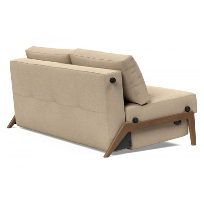 Innovation Living Cubed Queen Size Sofa Bed with Dark Wood Legs - 587 Phobos Mocha
