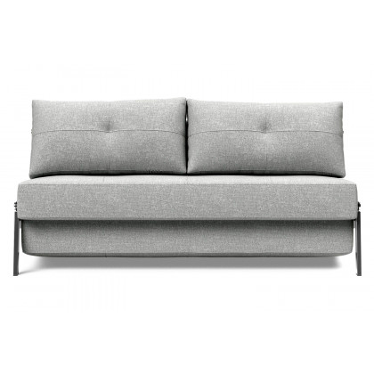 Innovation Living Cubed Queen Size Sofa Bed with Chrome Legs - 590 Micro Check Gray