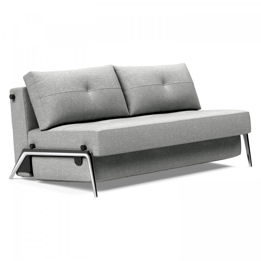 Innovation Living Cubed Queen Size Sofa Bed with Alu Legs - 590 Micro Check Gray
