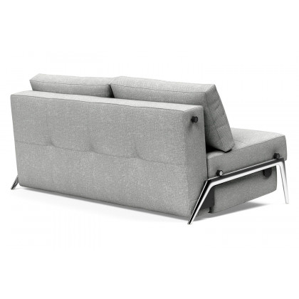 Innovation Living Cubed Queen Size Sofa Bed with Alu Legs - 590 Micro Check Gray