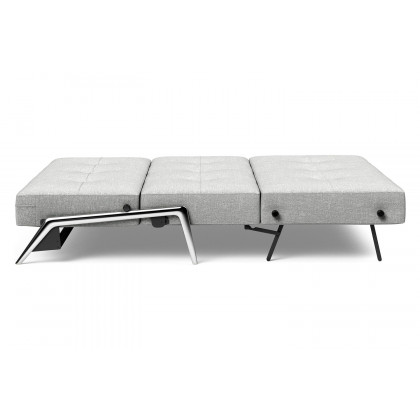 Innovation Living Cubed Queen Size Sofa Bed with Alu Legs - 590 Micro Check Gray