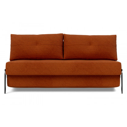 Innovation Living Cubed Queen Size Sofa Bed with Alu Legs - 595 Corduroy Burnt Orange