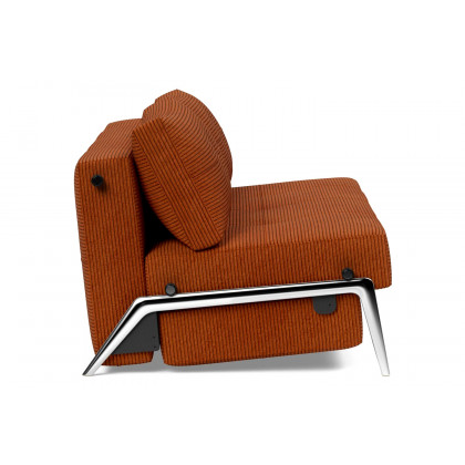 Innovation Living Cubed Queen Size Sofa Bed with Alu Legs - 595 Corduroy Burnt Orange