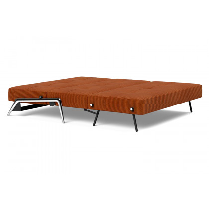 Innovation Living Cubed Queen Size Sofa Bed with Alu Legs - 595 Corduroy Burnt Orange