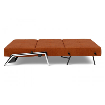 Innovation Living Cubed Queen Size Sofa Bed with Alu Legs - 595 Corduroy Burnt Orange