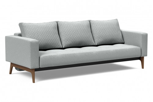Innovation Living™ Cassius Quilt Dark Wood Sofa Bed - 538 Melange Light Gray